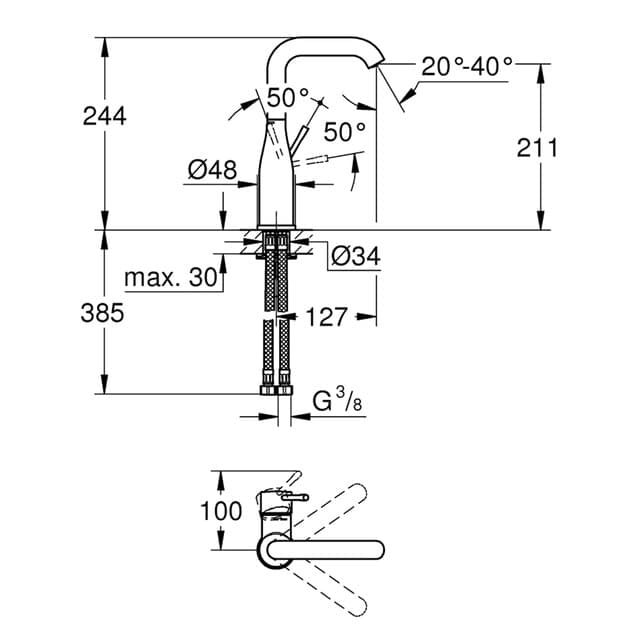 Thumbnail 1 de Grohe Essence L grifo monomando 1,0 l/min 🚰