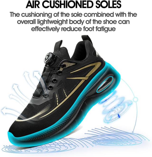 Detalle de Chaussures de sécurité GemChve ultra légères avec embout acier, antidérapantes et respirantes (hommes/femmes) 37-46