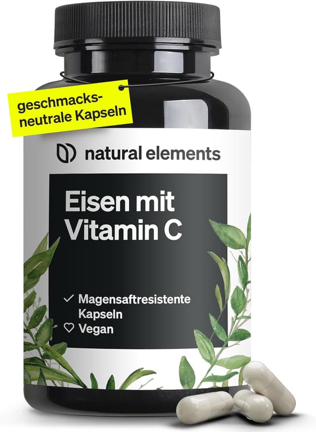 Detalle de natural elements Eisen 20 mg Kapseln, 180 Stk. 💊