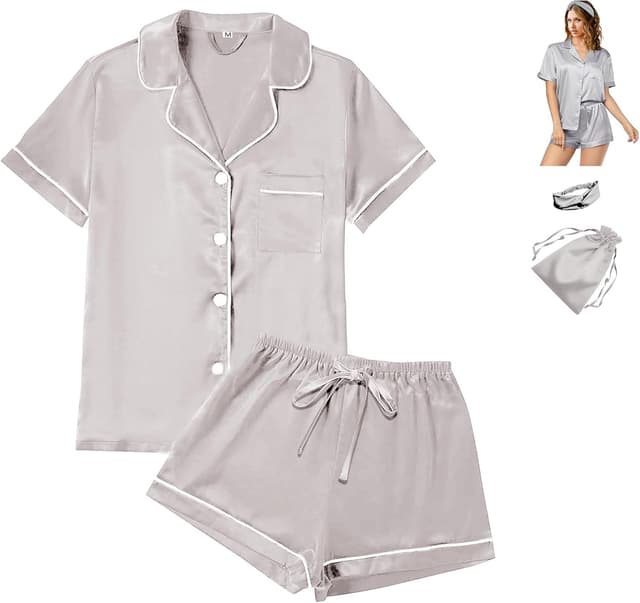 Thumbnail 6 de Satin Silky Pajama Set Floral XS-4XL