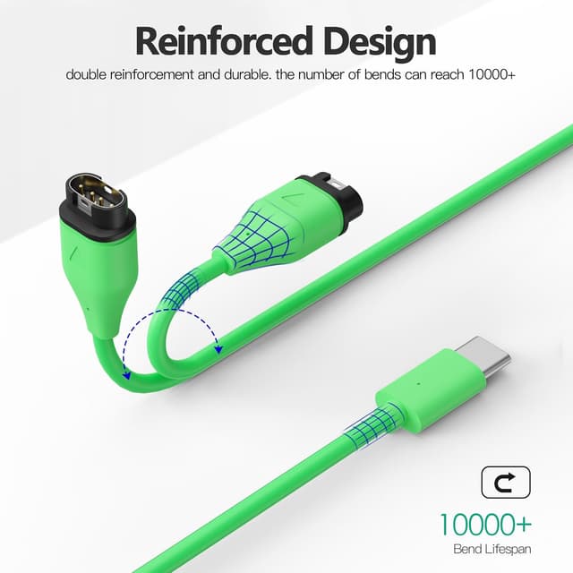 Detalle de AWINNER compatible Garmin watch charger cable (USB-C) – 1 pack