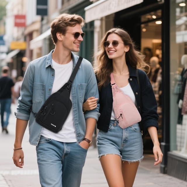 Detalle de Hanke cross body sling bag for women – travel, hiking and everyday shoulder bag with organised pockets