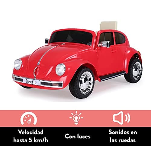 Detalle 2 de FAMOSA Beetle Rojo 12V coche eléctrico para niños