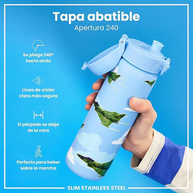 Detalle 2 de ion8 Botella Agua Inox 600 ml, sin aislamiento 💧