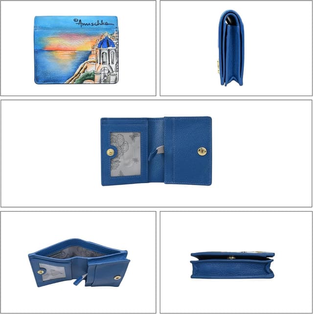 Detalle 2 de Leder Kartenbörse 10,2 cm Anuschka Santorini Sunset