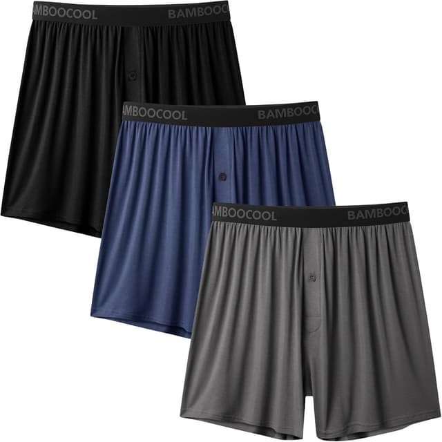 Detalle de BAMBOO COOL Mens Boxer Shorts 3-Pack 🩲