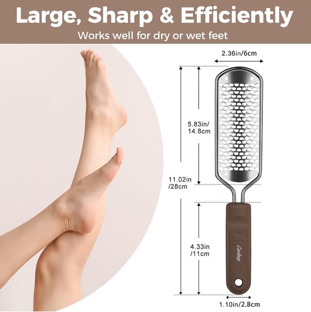 Detalle de Easkep Stainless Steel Foot File & Scrubber for Dead Skin and Hard, Dry Feet