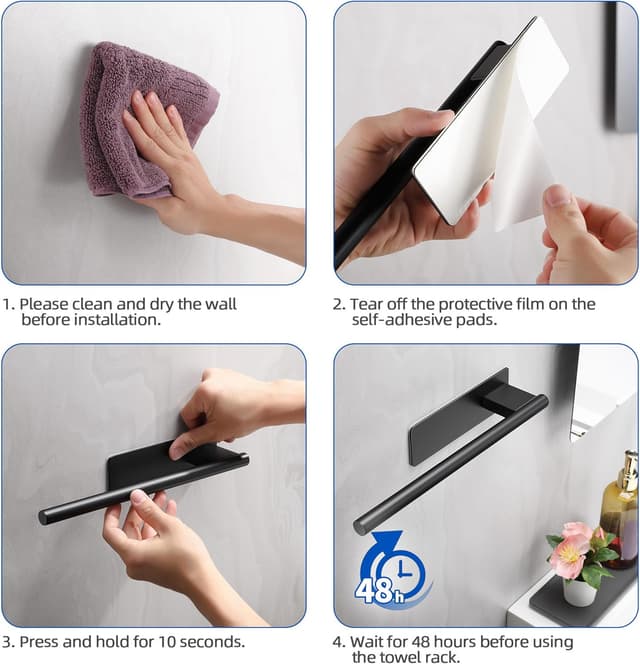 Detalle 2 de ALΟCEO ALOCEO towel rail 28 cm matte black