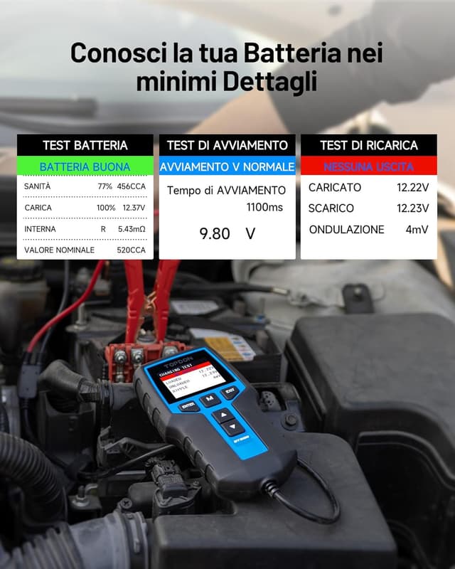 Thumbnail 2 de TOPDON BT200 tester batteria 2,4 pollici