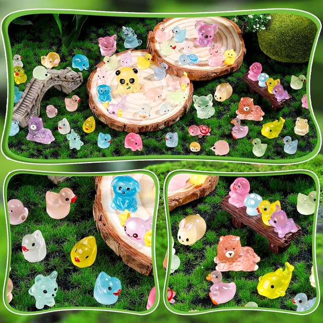 Thumbnail 5 de gyoyede 150pcs Luminous Mini Resin Animals 150pc set