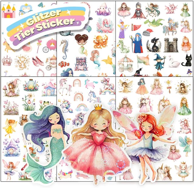 Imagen de Hongma Märchen Glitzer Sticker 6 Stück Glitzereffekt en OfertitasTOP