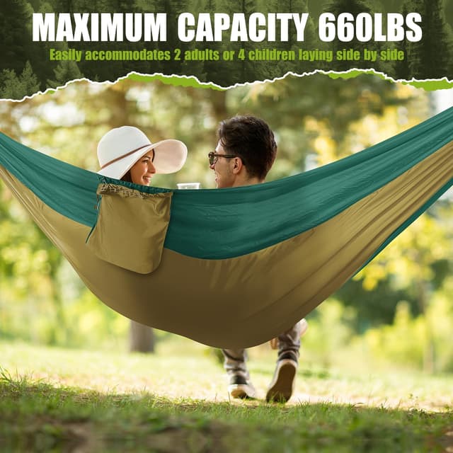 Detalle de Ultraleicht Outdoor Hängematte 300 kg Tragkraft (Reise-Fallschirm-Nylon) – für Camping, Wandern & Garten