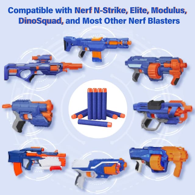 Thumbnail 2 de AMOSTING 100 Pfeile Nerf Elite 2.0 Blau