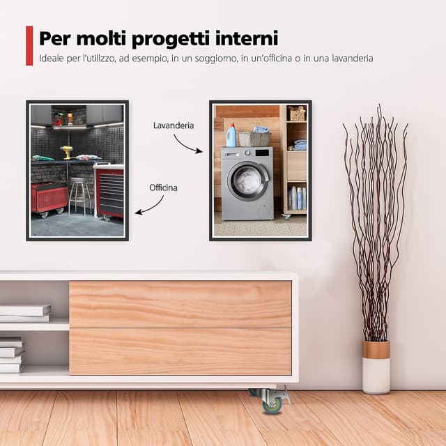 Detalle de Set RAVN HAMAN di 4 ruote per mobili da 50 mm con freno, girevoli fino a 50 kg per ruota