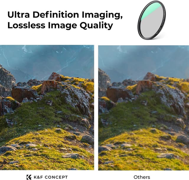 Detalle 2 de K&F CONCEPT 46mm Polarising Filter (CPL) Nano-X Series — Ultra Low Reflection for clearer colour