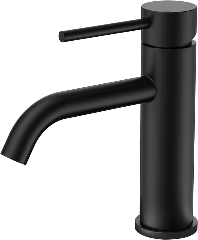 Detalle de FORIOUS Wasserhahn Bad Waschtischarmatur Schwarz mit Einhandgriff