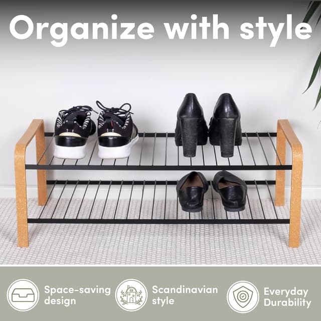 Detalle de LM 391 Schuhregal aus Öko-Holz mit 670 mm