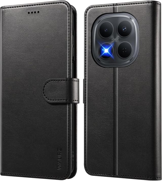 Thumbnail 6 de Custodia WAURZ in pelle a libro per Xiaomi Redmi Note 15 Pro 4G con portacarte magnetico e supporto Nero