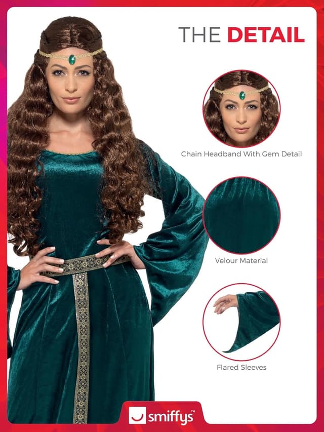 Thumbnail 4 de Smiffys Medieval Maid Costume 34.5 Bust