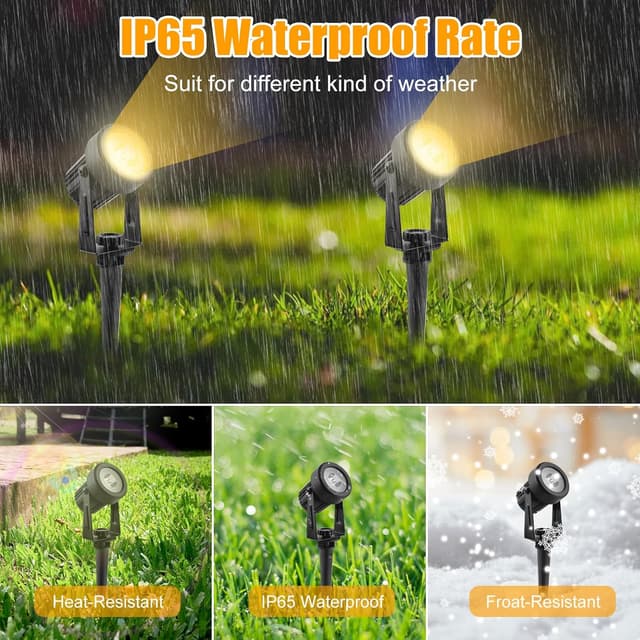 Detalle 2 de CORESLUX Solar Garden Spotlights (4-in-1) 3000K Warm White Waterproof Outdoor Uplighters