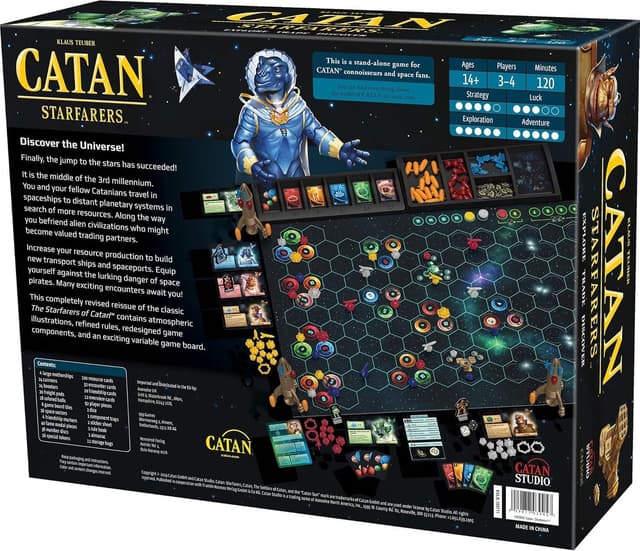Detalle 2 de CATAN Starfarers board game (Ages 14+, 3–4 players) — explore space, diplomacy and ship-building