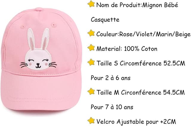 Detalle de XIAOHAWANG Unisex Sommermütze Kinder Cap mit Schirm und UV-Schutz (Basecap, verstellbar)
