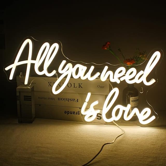Detalle de All You Need Is Love 💡 Letrero de Neón para Fiestas y Hogar