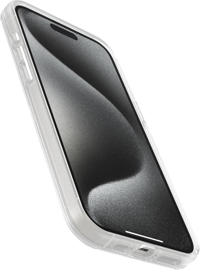 Detalle de Otterbox Symmetry Clear pour iPhone 15 Pro Max : coque transparente anti-chutes