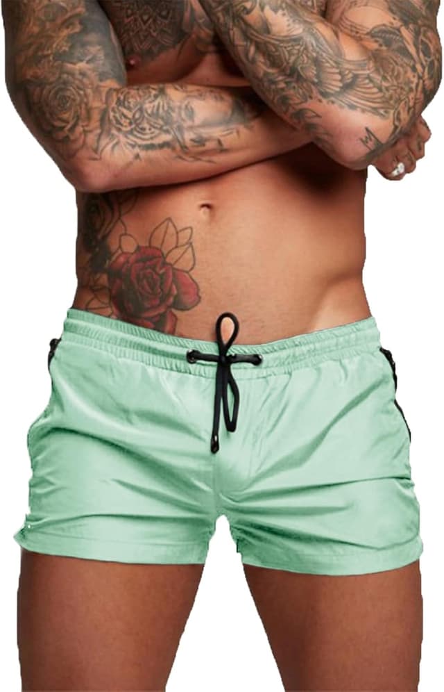 Detalle 2 de Maillot de bain homme Trunks Boxer Shorts à cordon de serrage (nylon + Lycra) – short de plage sport