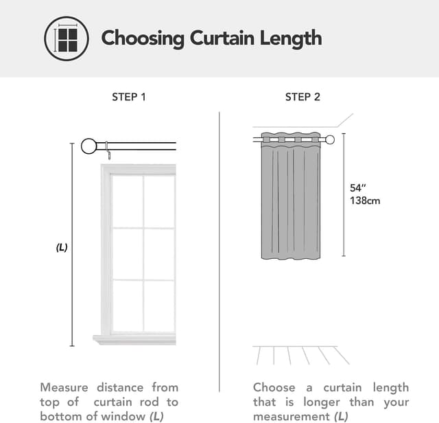 Detalle 2 de Deconovo Tenda Oscurante Termica 132x138 cm con anelli, 1 pannello nero
