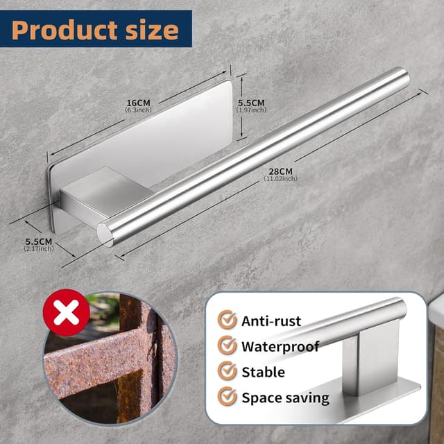 Thumbnail 5 de OETAMS Toallero sin taladro 304 Acero Inoxidable