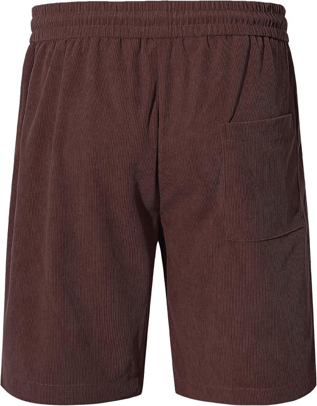 Detalle de TARAINYA Corduroy Kurze Hosen Herren aus Baumwolle mit Kordelzug & Taschen