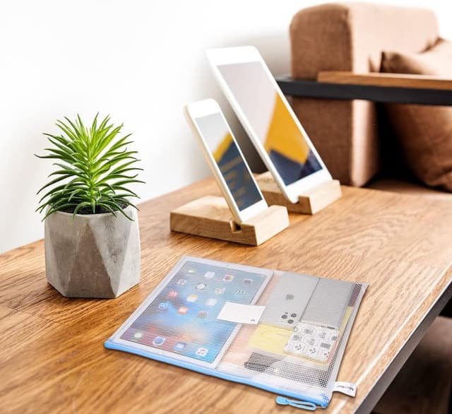 Detalle de MerryNine lot de 10 pochettes en maille A3 étanches à fermeture éclair