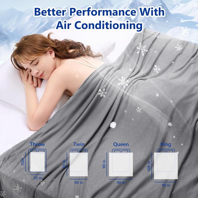 Thumbnail 6 de Topcee Cooling Blanket (90"x90") Queen Size Arc-chill Cooling Fiber for Hot Sleepers