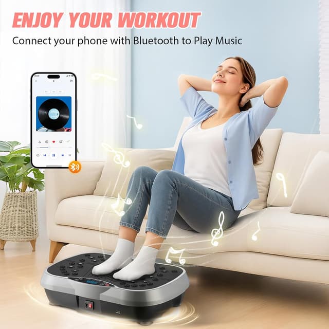 Thumbnail 6 de 2026 Upgraded Vibration Plate Exercise Machine with 10 Preset Modes and 200 Speed Levels (400lbs capacity) for home fitness