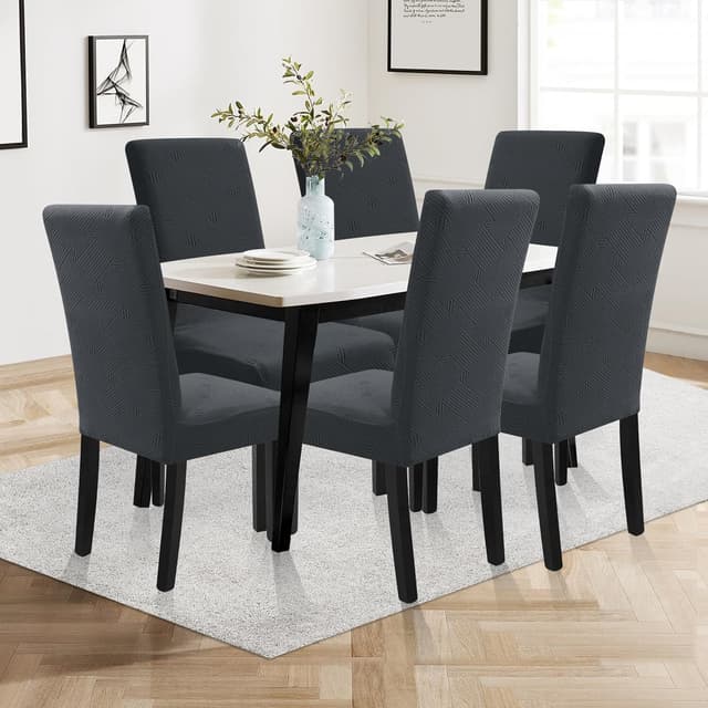 Detalle de Ystyle housse de chaise extensible universelle (lot de 6) en gris