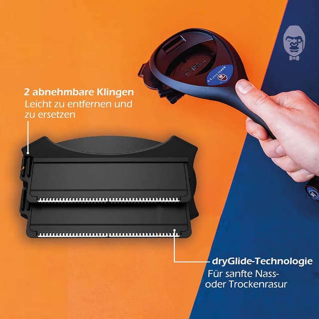 Detalle 2 de BaKblade 2.0 Back Shaver – Rücken- & Körperrasierer für Männer mit 2 Rasierklingen