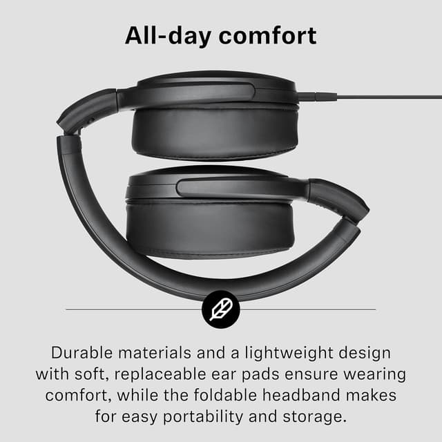Detalle 2 de Sennheiser HD 400U cuffie over-ear cablate con telecomando smart, nero
