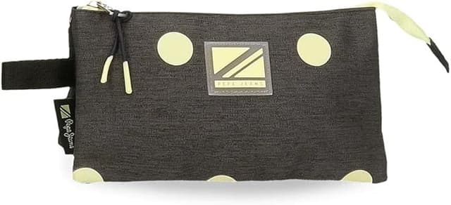Detalle de Pepe Jeans Leire Estuche Triple Negro 👜 22x12x5 cm