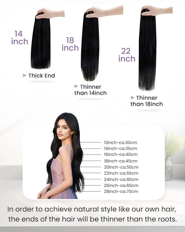 Detalle 2 de LaaVoo Clip-in Hair Extensions (Real Human Hair) — Blonde Ombre, 5pcs/80g, 18-inch