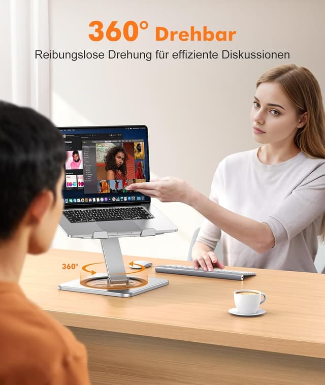 Detalle de EOIWUY Laptop Ständer 360° Drehteller 10–16 Zoll