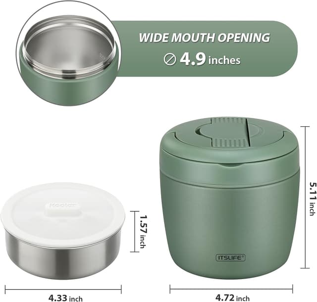 Detalle de Itslife Thermobehälter für Essen 970 ml