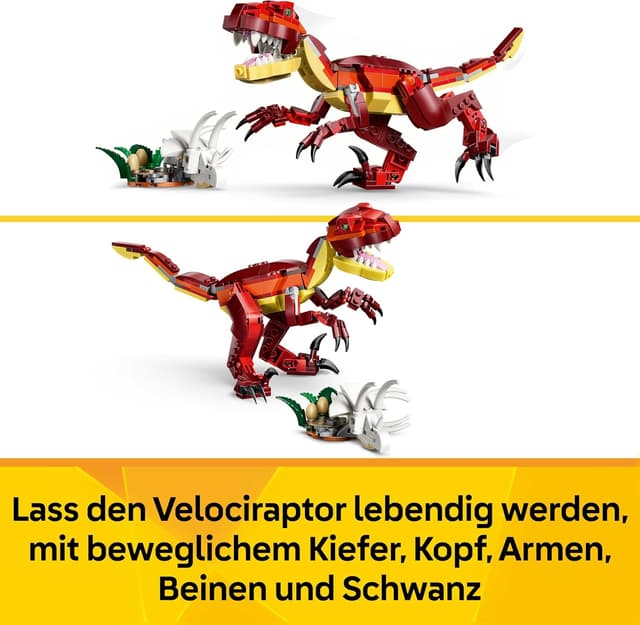 Detalle de LEGO Creator 3-in-1 31379 Wilder Dinosaurier – 3 Bauoptionen mit Velociraptor, Stegosaurus oder Flugsaurier