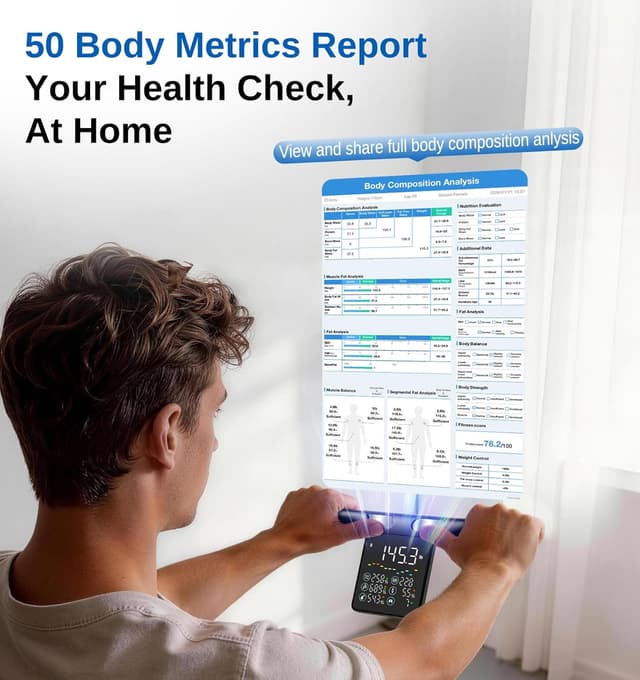 Detalle 2 de GE Smart Scale for Body Weight (8-Electrode) — 400 lb capacity with full-body composition analysis and Bluetooth app sync (Black)