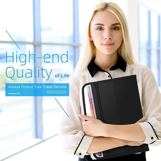 Thumbnail 6 de ABC life Expanding File Organiser with Mesh Bag & Zipper Closure (A4, 13 pockets) – Rainbow accordion folder, black