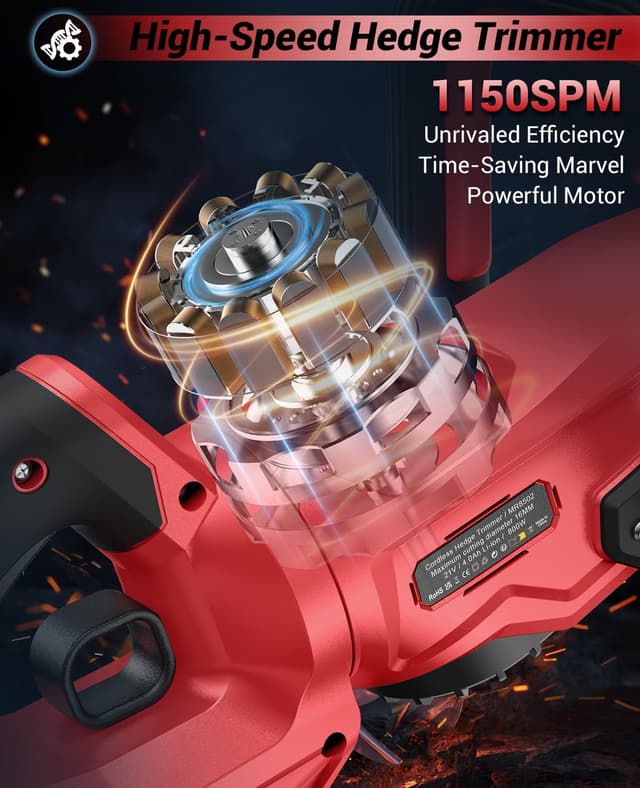 Detalle de Tagliasiepi a batteria 21V con lama 51 cm e batteria 4,0Ah (taglio 16 mm) regolabile a 180°