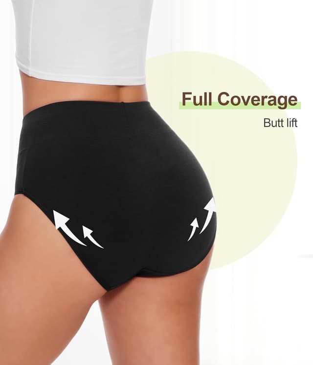 Detalle de YESWEL High waisted cotton knickers 5 pack