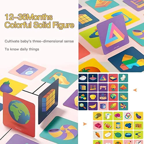 Detalle de beiens Tarjeta Flash de bebé de Alto Contraste (80 unidades, blanco y negro y colorida) para estimulación visual 0-3-6-12-36 meses