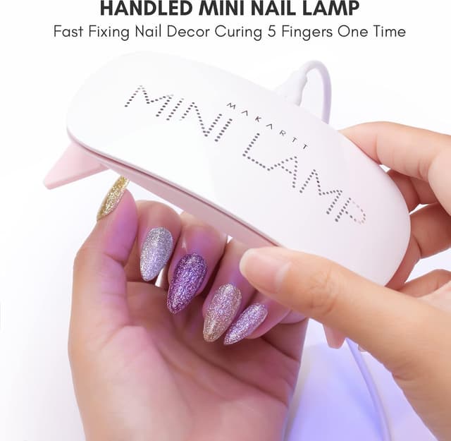 Detalle de MAKARTT Mini UV Nagellampe für Gelnägel mit 60-Sekunden-Timer (USB, 365 + 405 nm)