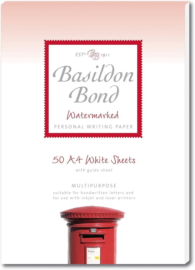 Detalle de Basildon Bond Luxury Writing Pad (50 Sheets) White A4 210 x 297mm